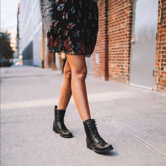 Frye Shoes - SOLD - FRYE Veronica Lace Up Combat Boots 9 Black